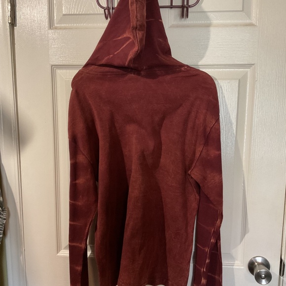 Boho Zip-Up Razor Cut Mineral Wash Tie-Dye Hoodie - Picture 7 of 7